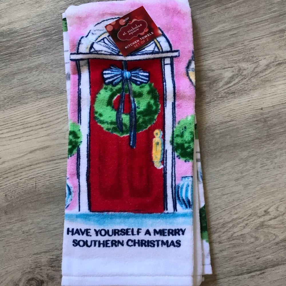 Christmas Kitchen Hand Towel Set of 2 St. Nicholas Square NWT